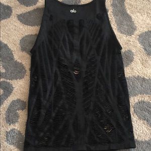 Alo black cutout top